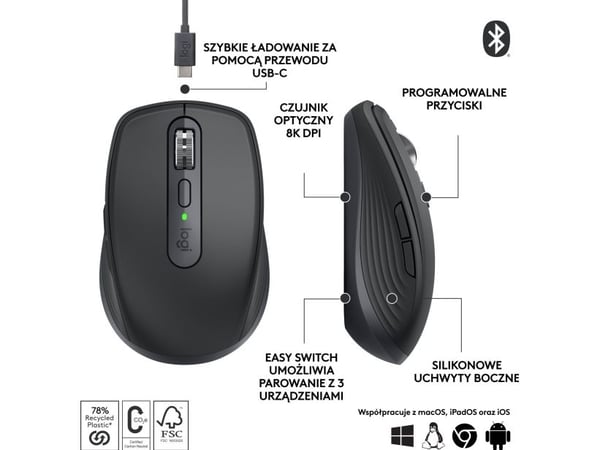Logitech Spotlight presentasjonsfjernkontroll gull (910-004862) + MX Anywhere 3S grafitt (910-006929)