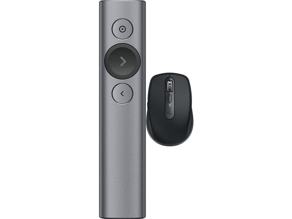 Logitech Spotlight presentationsfjärrkontroll grå (910-004861) + MX Anywhere 3S grafit (910-006929)