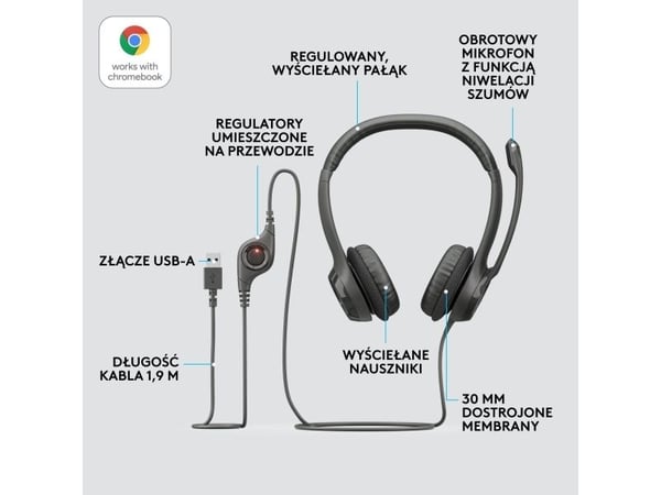 Logitech Brio 500 Rose webkamera (960-001421) + H390 (981-000406)