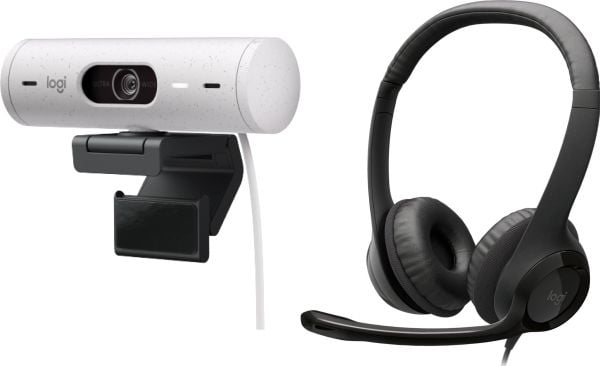 Logitech Brio 500 webkamera Off White (960-001428) + H390 (981-000406)