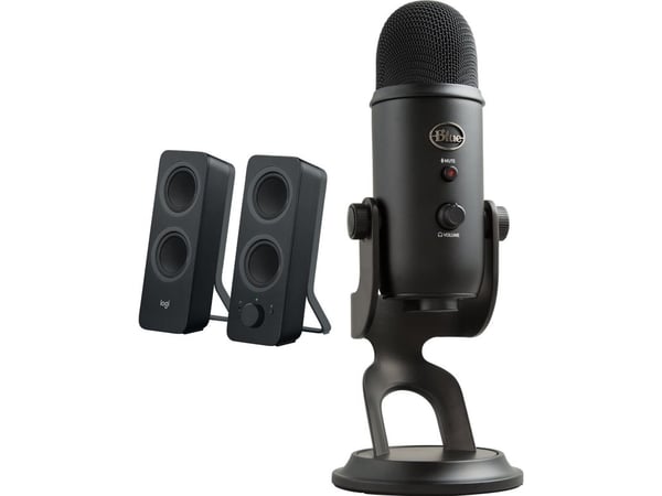 Logitech Z207 datahøyttalere (980-001295) + Yeti USB Blackout (988-000229)