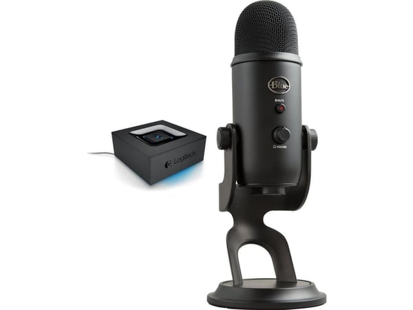 Bluetooth-adapter Logitech 3,5 mm minijack (980-000912) + Yeti USB Blackout (988-000229)