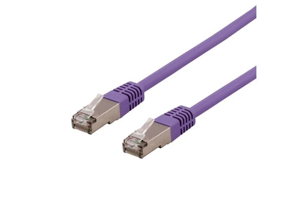 DELTACO SFTP-60PH - Koppeledning - RJ-45 (hann) til RJ-45 (hann) - 50 cm - SFTP - CAT 6 - halogenfri, formet - lilla