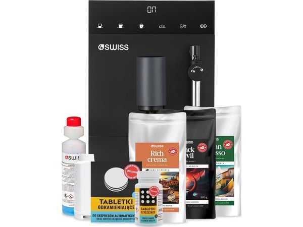 4Swiss 4Swiss A22 Modena - espressomaskin + kaffisett - 3x 500g + rengjøringsmidler og filter