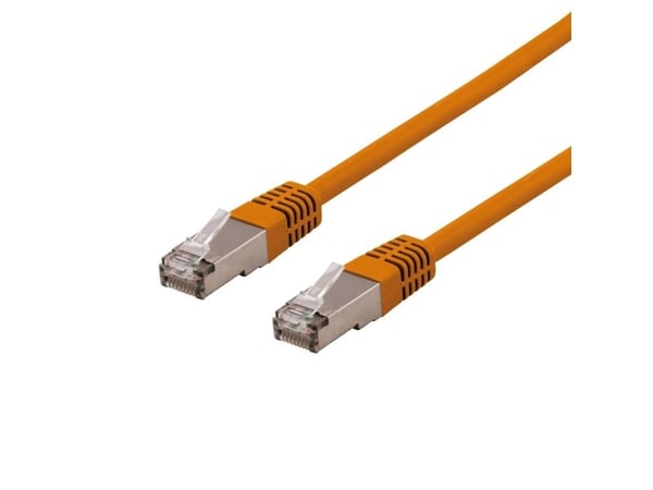 DELTACO SFTP-611ORH - Koblingskabel - RJ-45 (hann) til RJ-45 (hann) - SFTP - CAT 6 - halogenfri, formstøpt - oransje