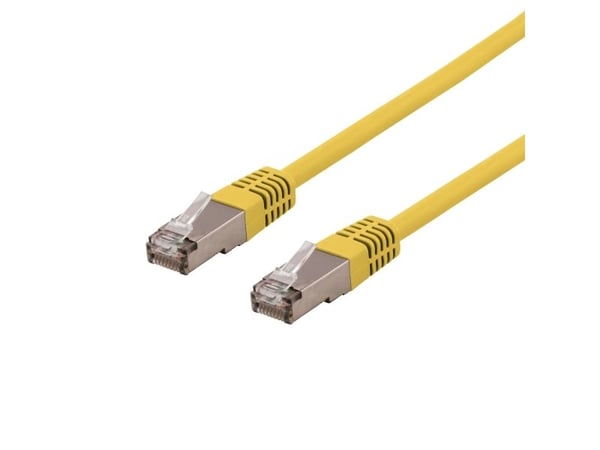 DELTACO SFTP-61GLH - Koppeledning - RJ-45 (hann) til RJ-45 (hann) - 1 m - SFTP - CAT 6 - halogenfri, formet - gul