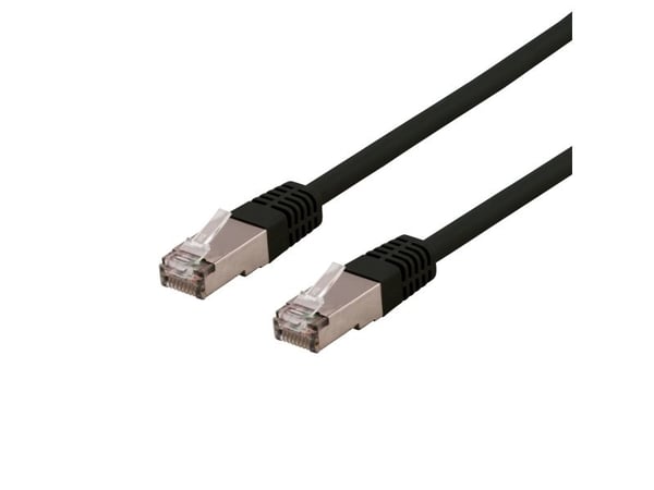DELTACO - Koppeledning - RJ-45 (hann) til RJ-45 (hann) - 20 m - SFTP - CAT 6 - halogenfri, formet - svart