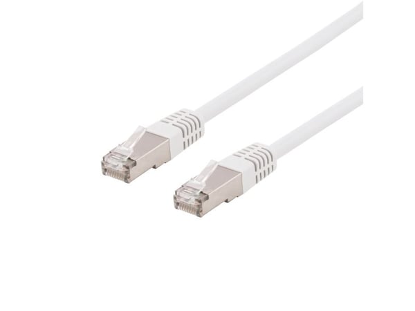 DELTACO - Koblingskabel - RJ-45 (hann) til RJ-45 (hann) - SFTP - CAT 6 - halogenfri, formstøpt - hvit
