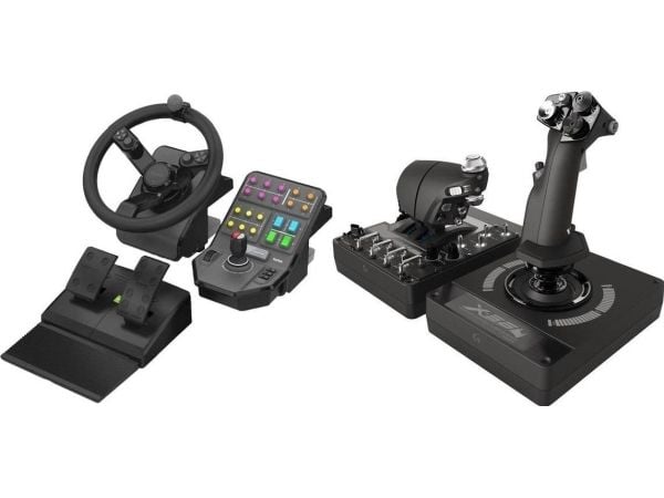 Logitech G Saitek Farm Sim Controller-ratt (945-000062) + G X56 Hotas (945-000059)