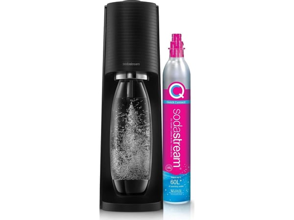 Sodastream Terra Saturator + 1 pullo + kaasu Musta + 2x 0,5L