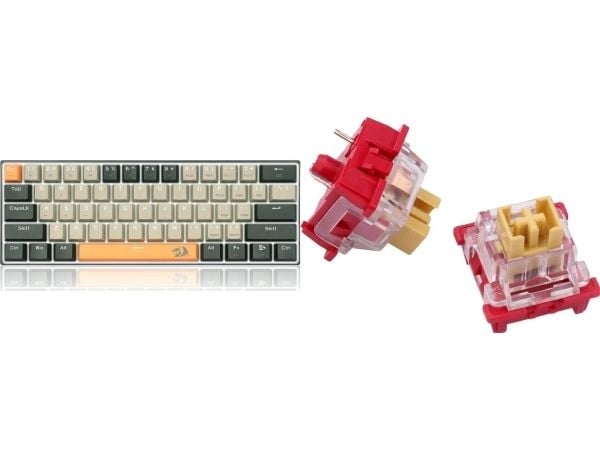 Redragon K606 Lakshmi gamingtastatur Red switch (K606-OG&GY&BK) + A113 F bullet keycaps (A113 F)