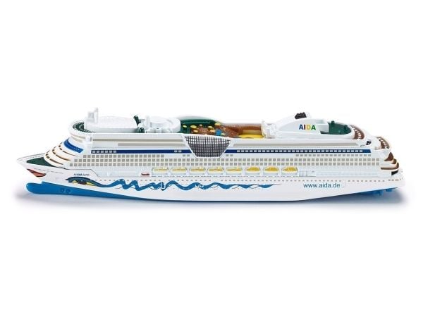 Siku Cruiseliner Aida, Passagerarfartygsmodell, Formonterede, 1:1400, Metall, Plast, Blå, Hvid, Skibsmodell