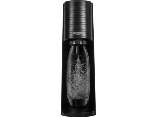 Sodastream Terra m. 2 flasker + brus (svart) + Pepsi-sirup, Pepsi Zero, Pepsi Lime, 7Up
