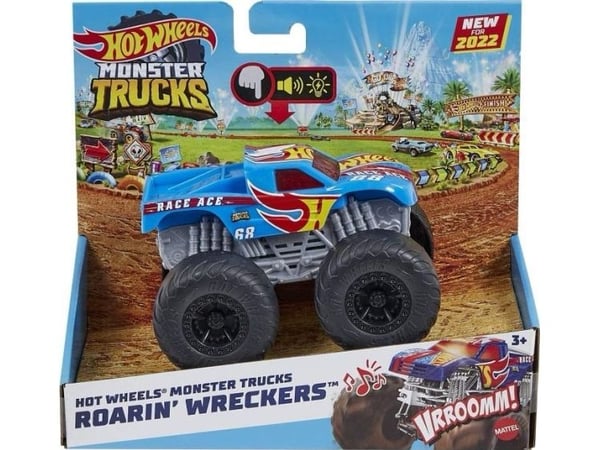 Hot Wheels Monster Trucks Roarin'' Wreckers Bone Shaker, Monster truck, 3 år, LR44, Plast, Metall, Flerfarget