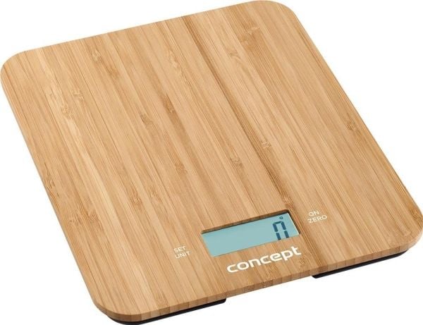Concept VK5714, Elektronisk personvekt, 15 kg, 1 g, Bamboo, firkant, LCD