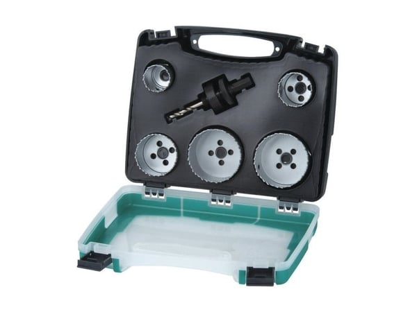 wolfcraft GmbH 5422000, Sett, Drill, Gipsplate, Ikke-jernholdig metall, Plast, Kryssfiner, Tre, Bimetall, Sekskanttange, 4 cm