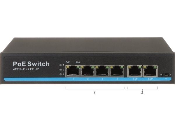 Pistokesovitin SWITCH POE GTX-A1-06-42 4 LIITÄNTÄ