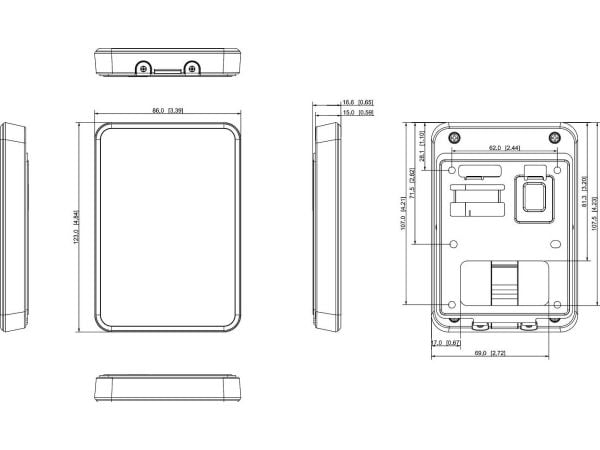 Dahua Technology ASR2100A, Standard adgangskontroll-leser, Chip/kortleser, adgang, IP66