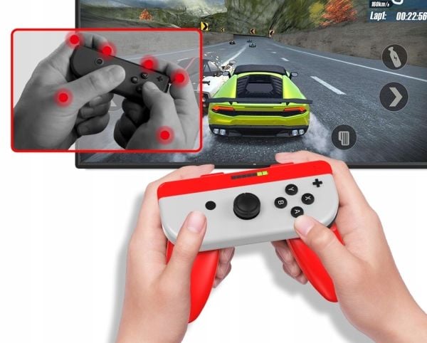 JYS grep/handtak til Joy-Con blå-rød