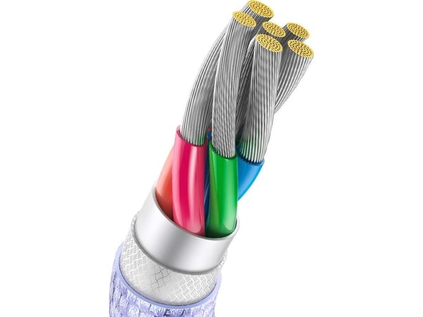 Baseus Crystal Shine, 1,2 m, USB A, USB C, 0,48 Gbit/s, Lila