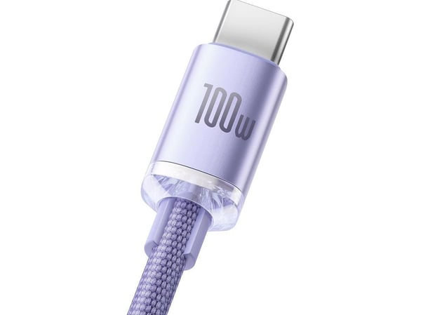 Baseus Crystal Shine, 1,2 m, USB A, USB C, 0,48 Gbit/sek., Lilla