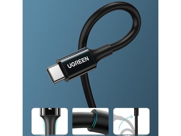 Ugreen USB-C - USB-C 1 m valkoinen kaapeli (6957303865512)