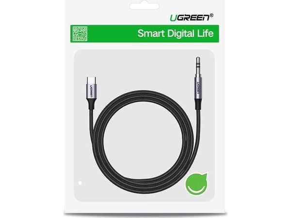 Ugreen USB-C USB-kabel - Minijack 3,5 mm 1 m Svart (UGR1190BLK)