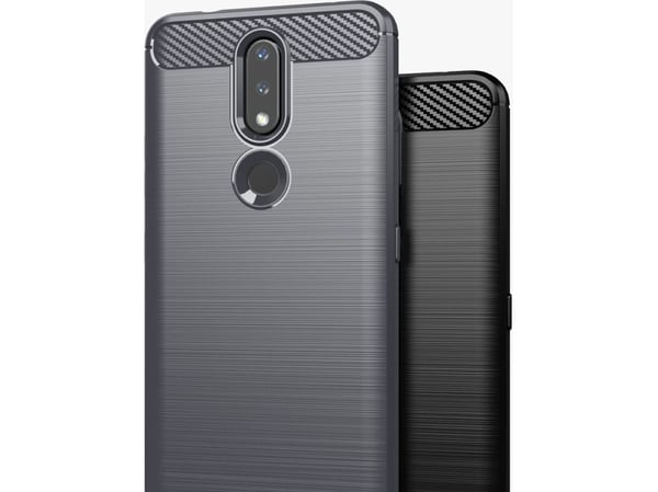 Hurtel Carbon Case joustava kotelo Nokia 2.4 musta