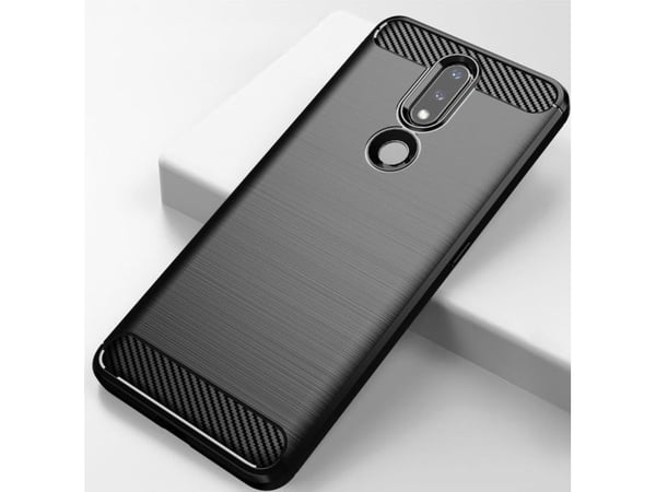 Hurtel Carbon Case joustava kotelo Nokia 2.4 musta