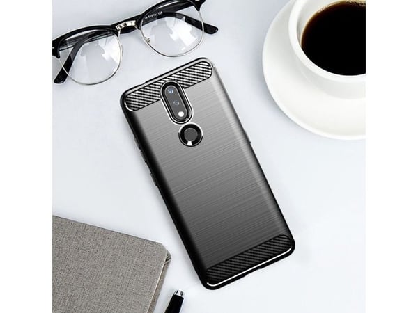 Hurtel Carbon Case joustava kotelo Nokia 2.4 musta