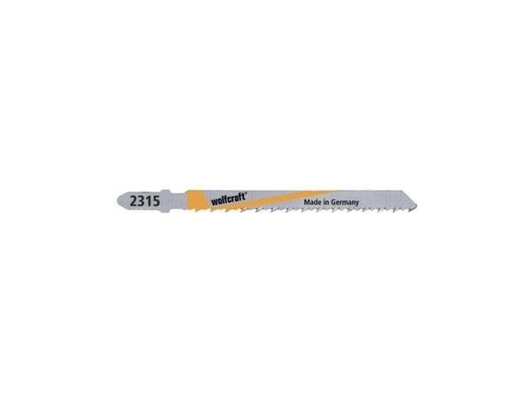 wolfcraft GmbH 2315000, Stikksagblad, Parkett, Plast, Kryssfiner, Høy-Hastighets Stål (HHS), Rustfritt stål, Gult, 7,5 cm, 2,5 mm