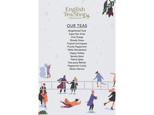 Kalendarz adwentowy English Tea Shop ze wstążką Red Book 25 piramidek