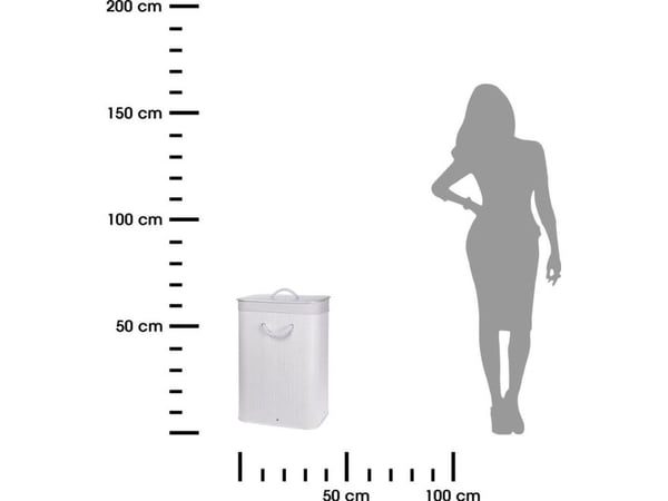 Storage Solutions vaskekurv i bambus med NATURAL lokk, 60 l