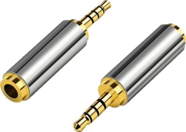 Mozos AV-sovitin Jack 2.5mm - Jack 3.5mm hopea (MA3525)