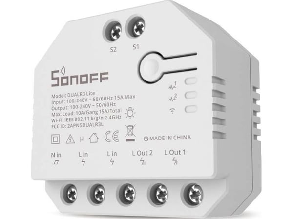 SONOFF DUALR3 Lite 2-kanals WiFi-relä med motorstyrning