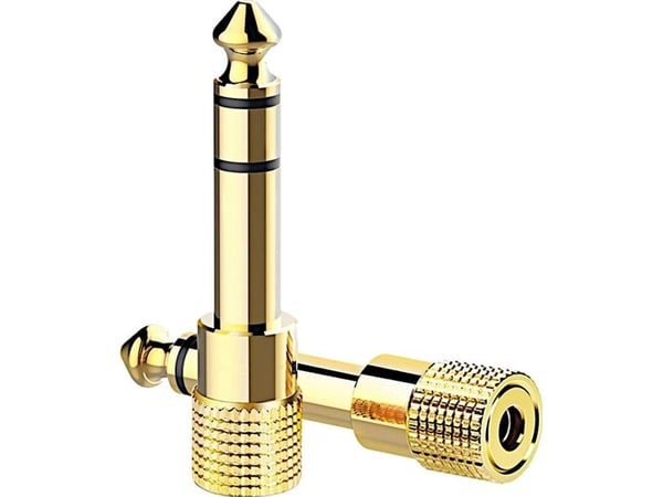 AV-adapter Mozos Jack 3,5 mm - Jack 6,3 mm gull (MA6335)