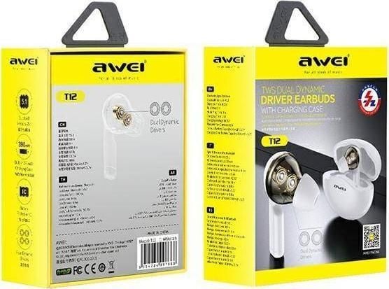 Awei T12 (AWEI093WHT) trådlösa hörlurar