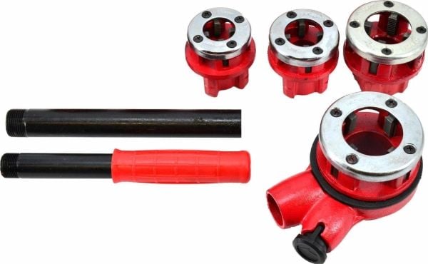 AWTOOLS gjengeverktøy for rør 4 deler 1/2", 3/4", 1", 1-1/4" sett koffert