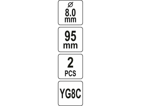 YATO pilotborr TCT 8 mm / 2 st (för borrning)