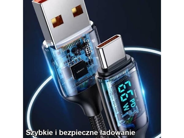 USB-kabel USAMS USB-A til USB-C, 1,2 m, hvit (6958444975429)