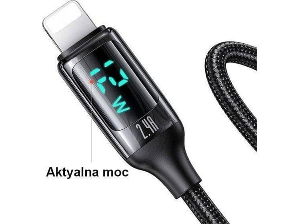 Usams USB-A - Lightning-kabel 1,2 m svart (6958444975405)