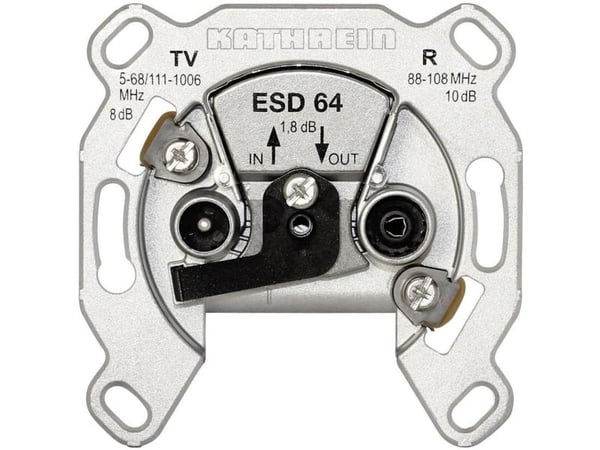 KATHREIN ESD 64 - TV/Satelliitti/Radio-antennipistokemekanismi - IEC ( naaras ), IEC ( uros ) - 1 TV-pistorasia, 1 radiopistorasia
