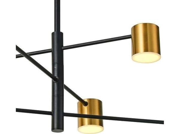 Hengelampe Italux REMDAL PND-16374-6-BK-GD-4K LED 36W 4000K, stenger, svart/gull metall