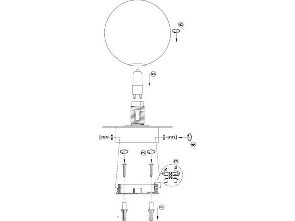 Markslojd taklampe MINI 108344 glasskule IP44 hvit/sort