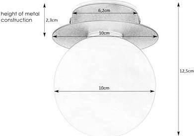 Markslojd taklampe MINI 108344 glasskule IP44 hvit/sort