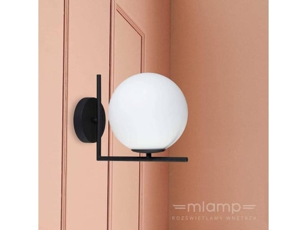 Mdeco vegglampe glass vegglampe CONDI MBM-7475/1 BL MDECO loftarmatur kule vegglampe svart hvit