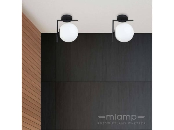 Mdeco vegglampe glass vegglampe CONDI MBM-7475/1 BL MDECO loftarmatur kule vegglampe svart hvit