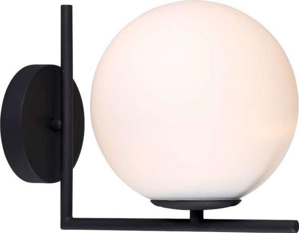 Mdeco vegglampe glass vegglampe CONDI MBM-7475/1 BL MDECO loftarmatur kule vegglampe svart hvit