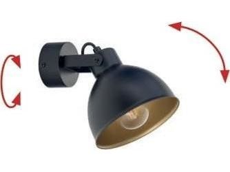 Kjappe/kjøre-lampe Sigma justerbar vegglampe 32264 til soverom loftstil svart