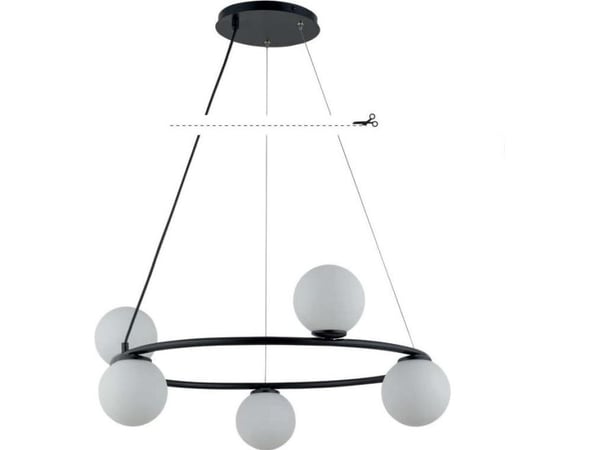 Hengelampe Sigma moderne taklampe GAMA KOLO i glasskuler svart